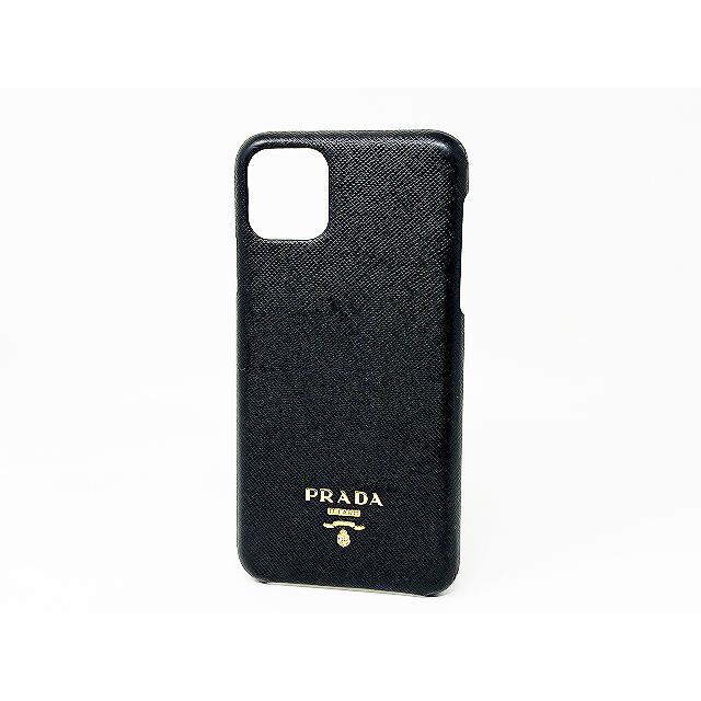 PRADA ブラックレザー iPhone11ケース PRADA プラダ アイフォンケース