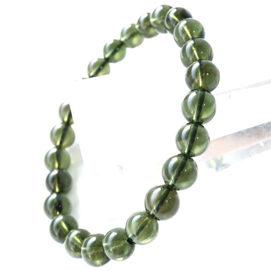 GOLD STONE モルダバイト ブレスレット 8mm 鑑別書付き 正真正銘 本物