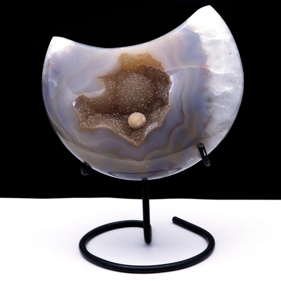 天然石瑪瑙メノウ飾り壺（置物）