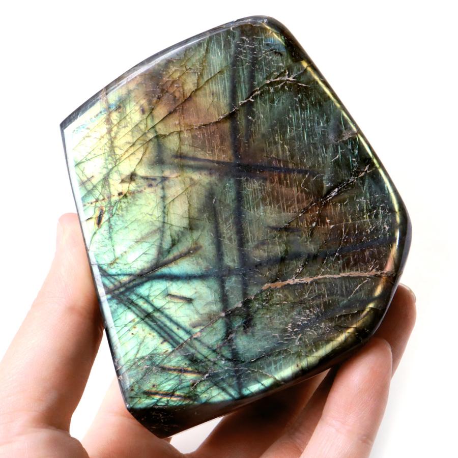 GOLD STONE ラブラドライト 原石 鉱物 610g 1点もの シラー 天然石