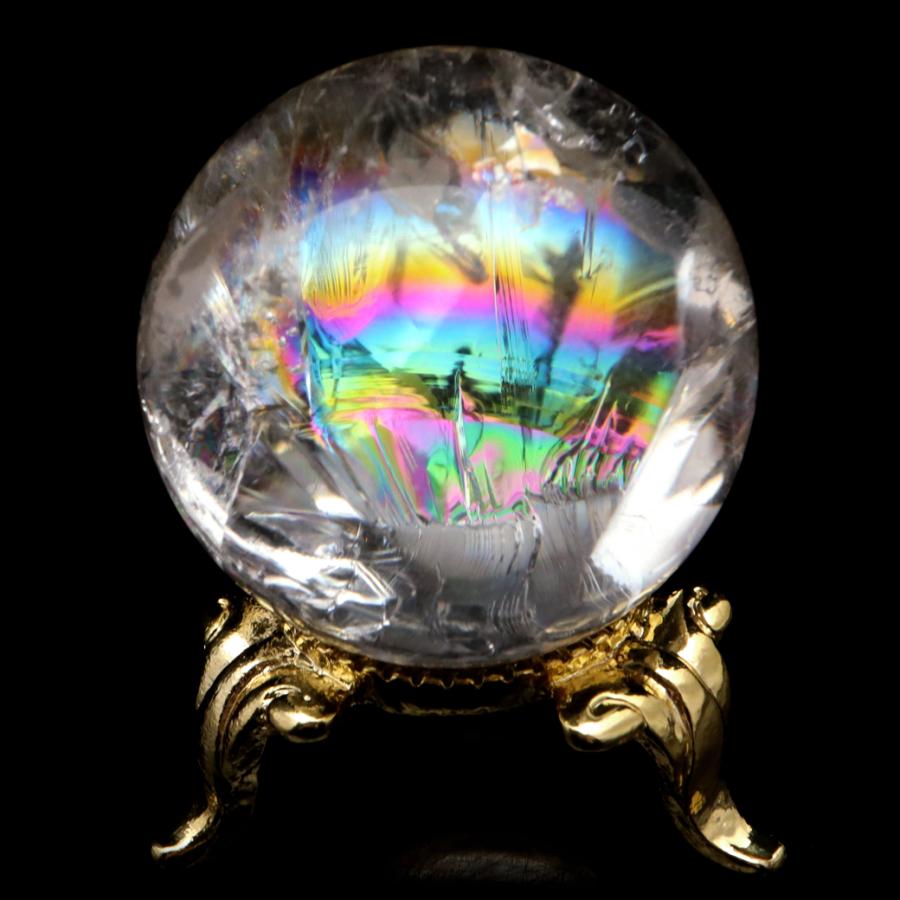 アイリスクォーツ レインボー水晶 丸玉 スフィア 大玉