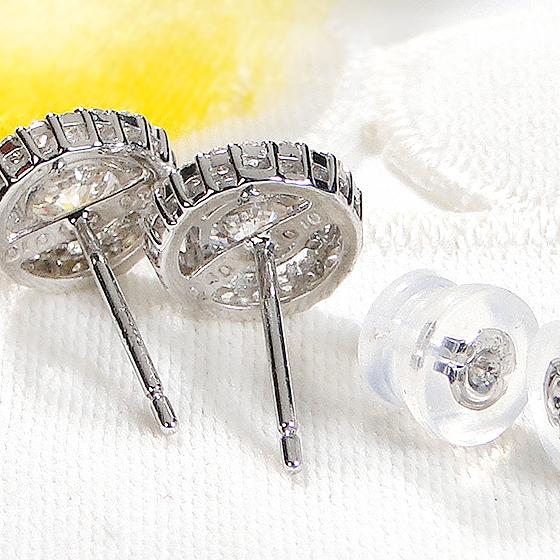 Pt900 1ct ダイヤモンド ピアス 送料無料 PT プラチナ ジュエリー 1