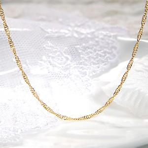 K24 純金 ゴールド スクリューネックレス 43cm 1.4mm 24金 チェーン