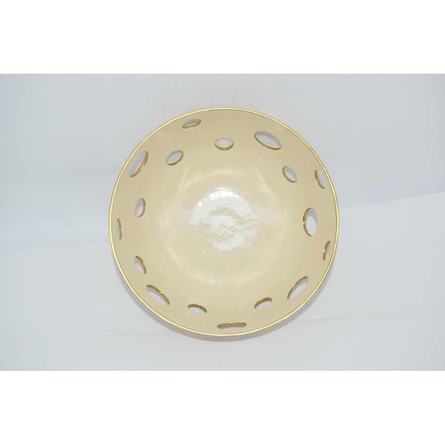 鉢 菓子器 仁清写 水玉透 菓子鉢 田中 香泉 作 茶道 tz23-012 : 月香園