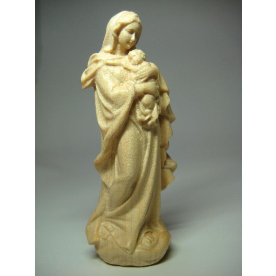 創業100年《レーピ》木彫り 聖母マリア像 7cm「ルネサンス」聖母子像