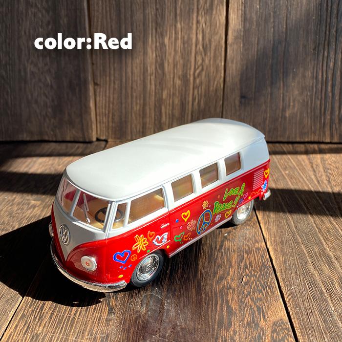 フォルクスワーゲン ワーゲンバス ミニカー ツートンカラー Love&Peace