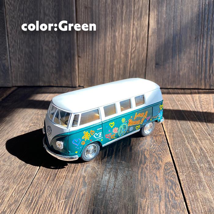 フォルクスワーゲン ワーゲンバス ミニカー ツートンカラー Love&Peace
