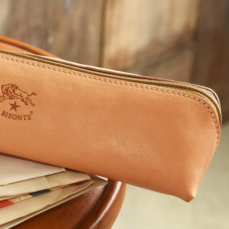 IL BISONTE レザー筆箱 ダークブラウン IL BISONTE（イルビゾンテ