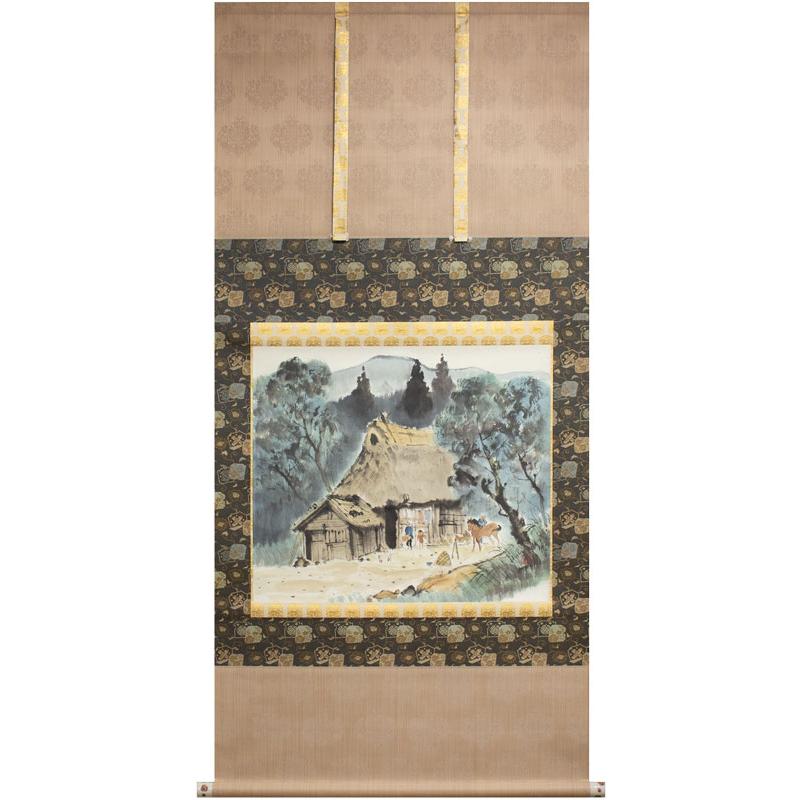 池(金魚)図】北上聖牛 2718 掛け軸 共箱 肉筆 耕泉 金魚図 絹本 肉筆