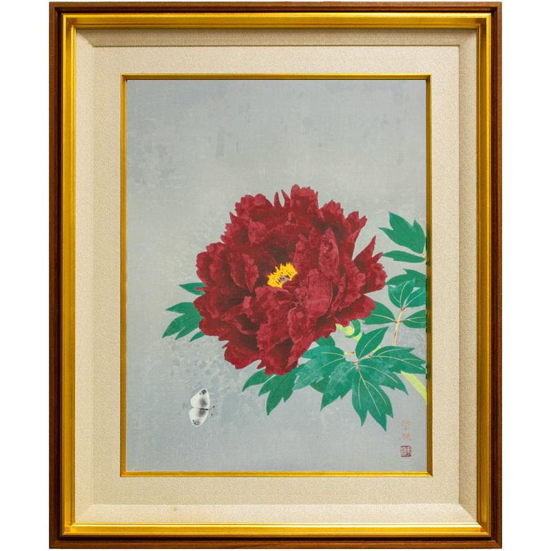 絵額縁牡丹ボタン縁起物