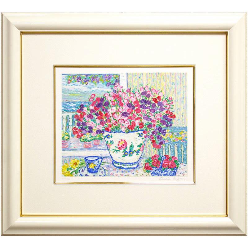 レスリー・セイヤー「ハッピー・リリーズ」シルクスクリーン 直筆