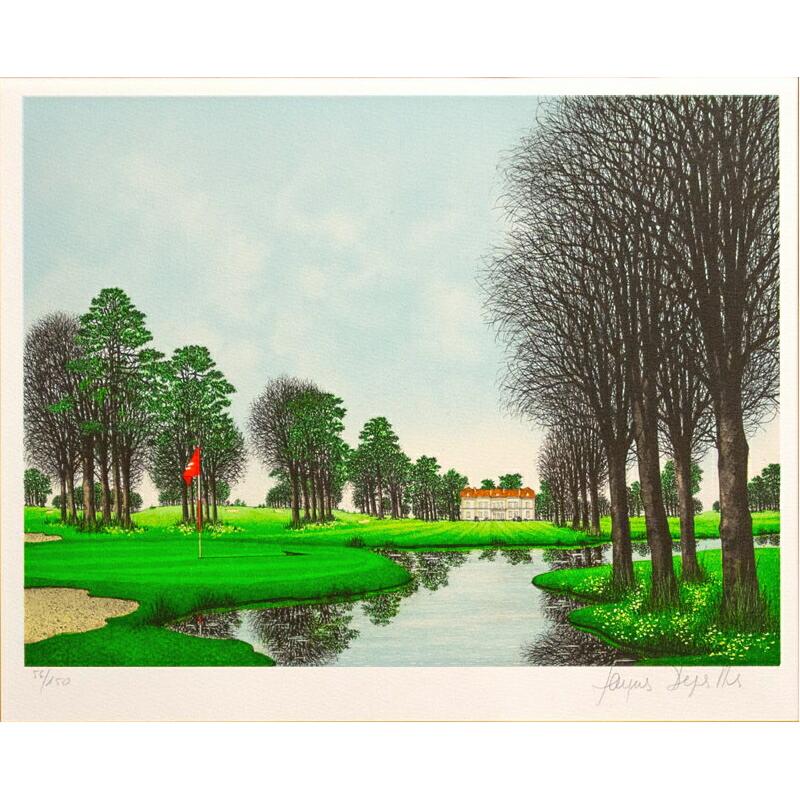 デペルト 「フロリダのオークスクラブ」 リトグラフ 直筆サイン