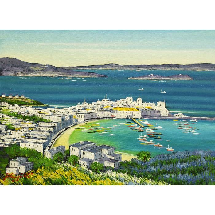 油絵 油彩 油彩画 絵 絵画【満月の海 】F4号