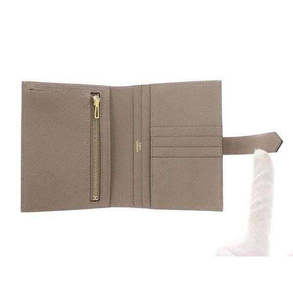 HERMES（エルメス） 財布 ベアンコンパクト グリアスファルト×ピンク