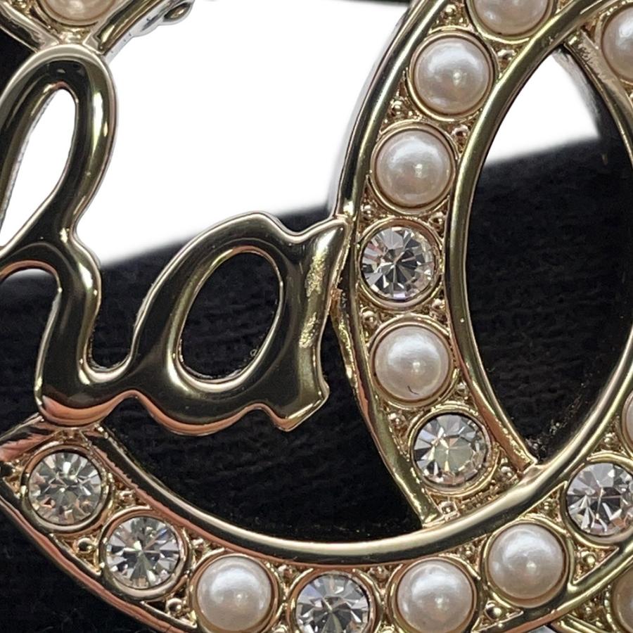 シャネル ブローチ ココマーク ロゴ ラインストーン フェイクパール