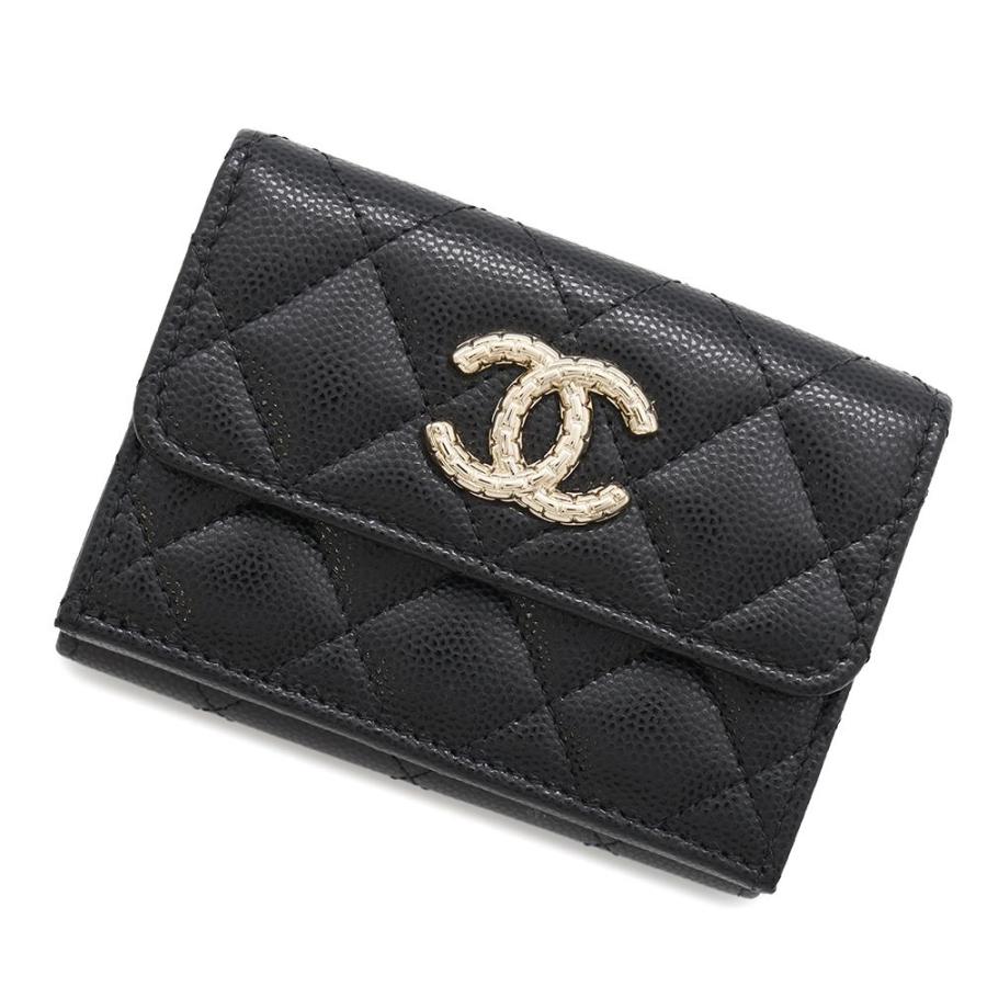 CHANEL シャネル キャビアスキン 三つ折り財布（コンパクトウォレット