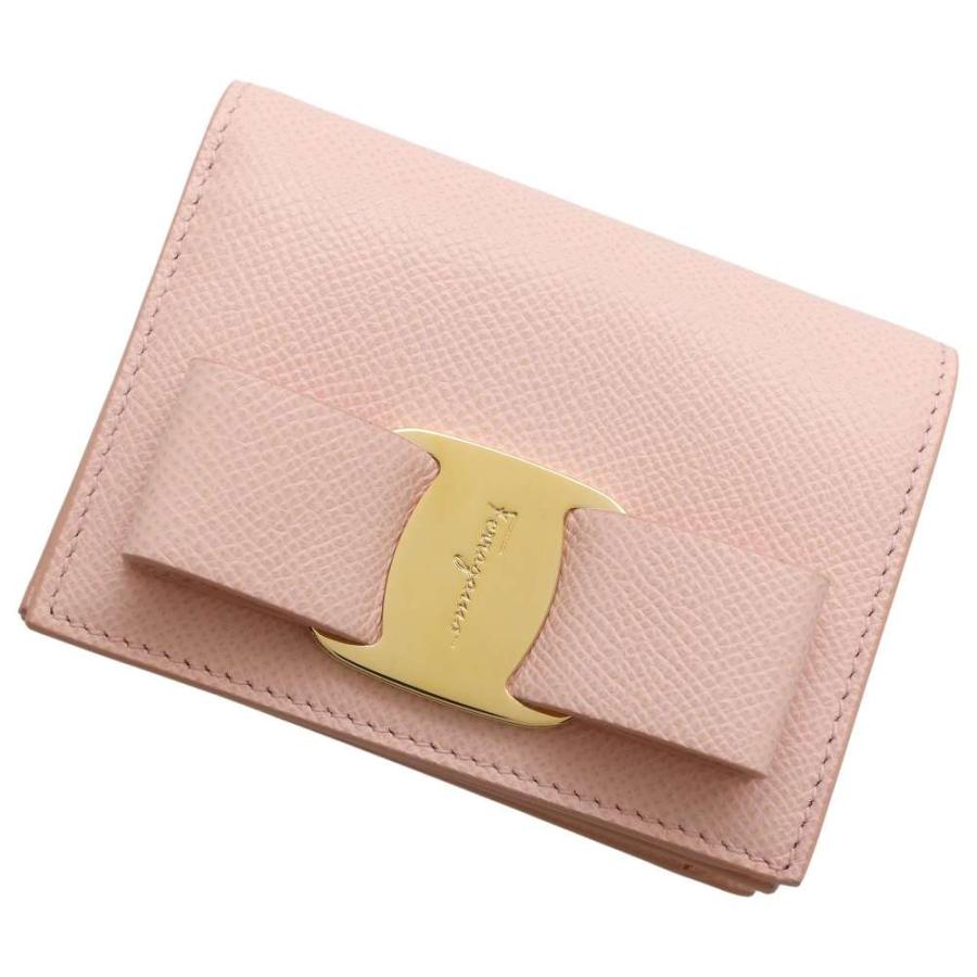 サルヴァトーレ・フェラガモ 二つ折り財布 ヴァラリボン レザー