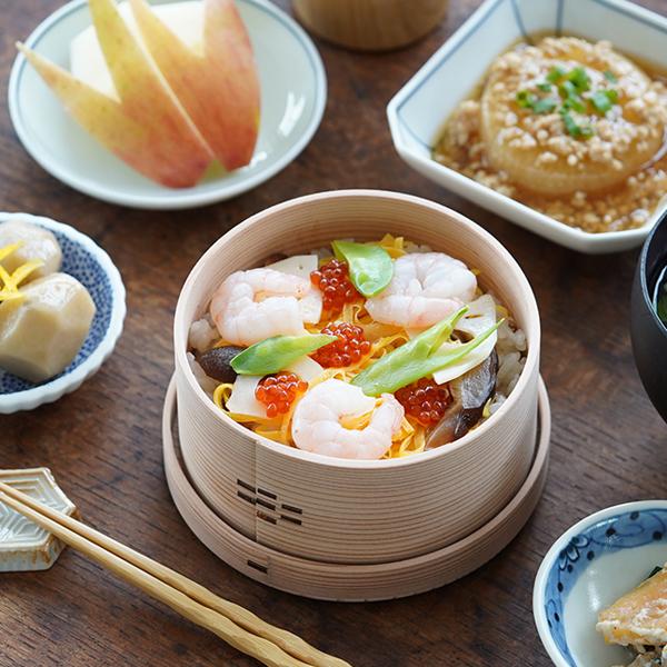 曲げわっぱ工房E08 丸好 （深） 竹 曲げわっぱ 丸型 お弁当箱 白木