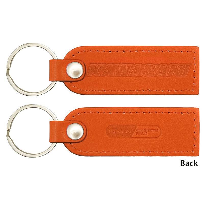 Kawasaki タンクエンブレム クラシック 国産レザーキーホルダー