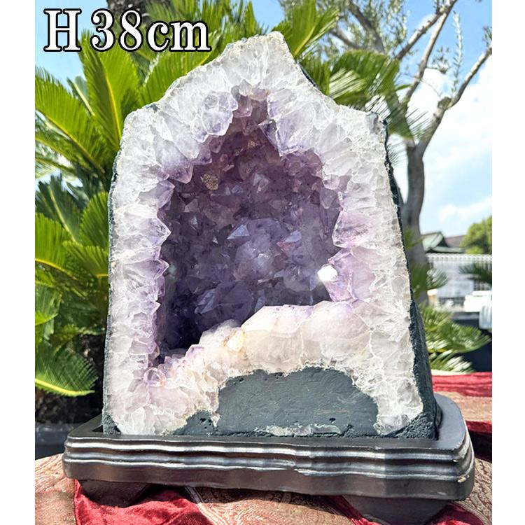 天然 アメジスト 紫水晶 ドーム 原石 大きい クラスター H33.5cm 25.5