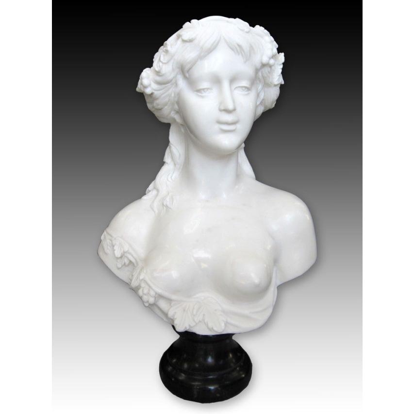 大理石彫刻 ヴィーナスの胸像 高さ約55cm 石像 置物 オブジェ 女性像