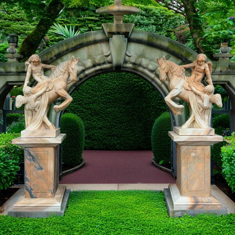 天使】ブロンズ製 天使像 木製台座付き 高さ約65cm 天使】ブロンズ製