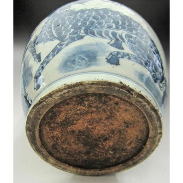 青花着花麒麟紋将軍壺 景徳鎮 陶磁器 装飾品 現代工芸品 美術品 置物