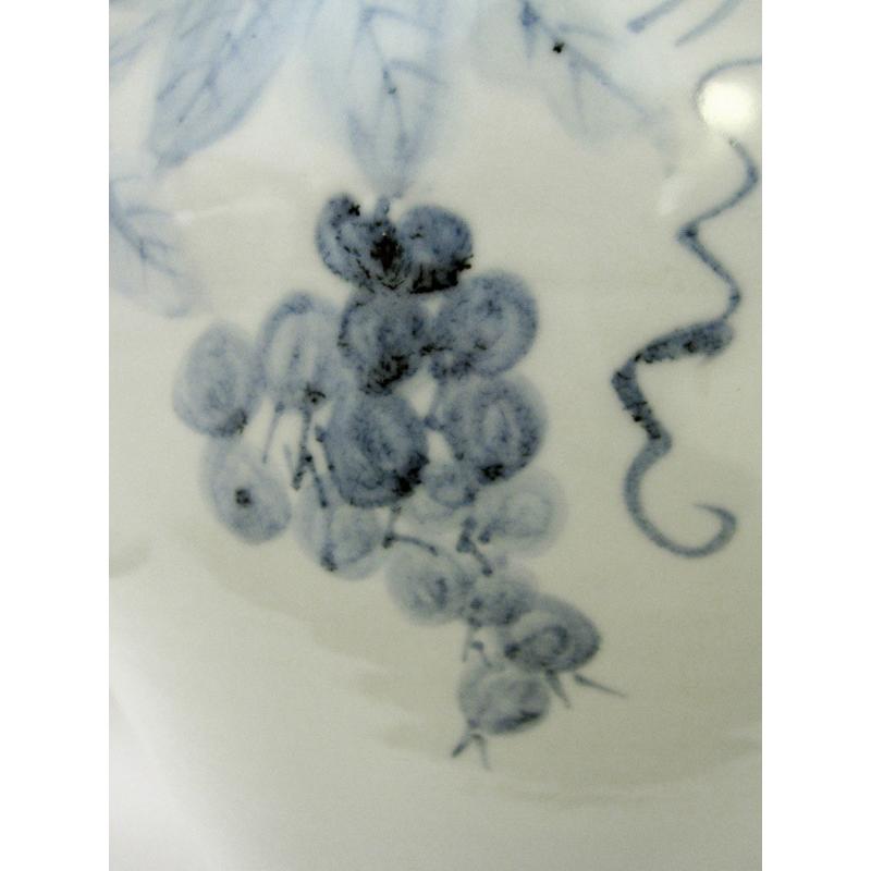 李朝 青花葡萄文白磁大壺 高さ52cm 韓国 美術 朝鮮 希少 花生 花瓶