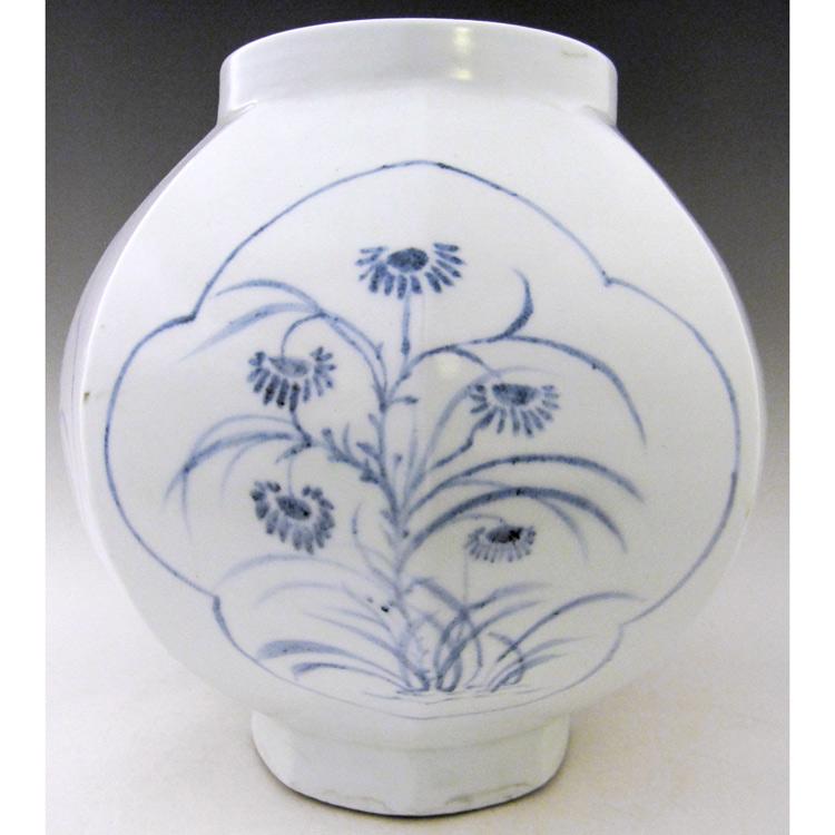 中国 染付花瓶 花器 陶器 壺 六角 葡萄 朝顔 青花☆ Amazon.co.jp