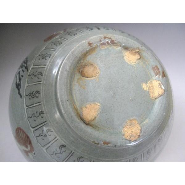 J-43 高麗油壷 李朝 紛青沙器 古壺 骨董品 インテリア雑貨 美術品 工芸