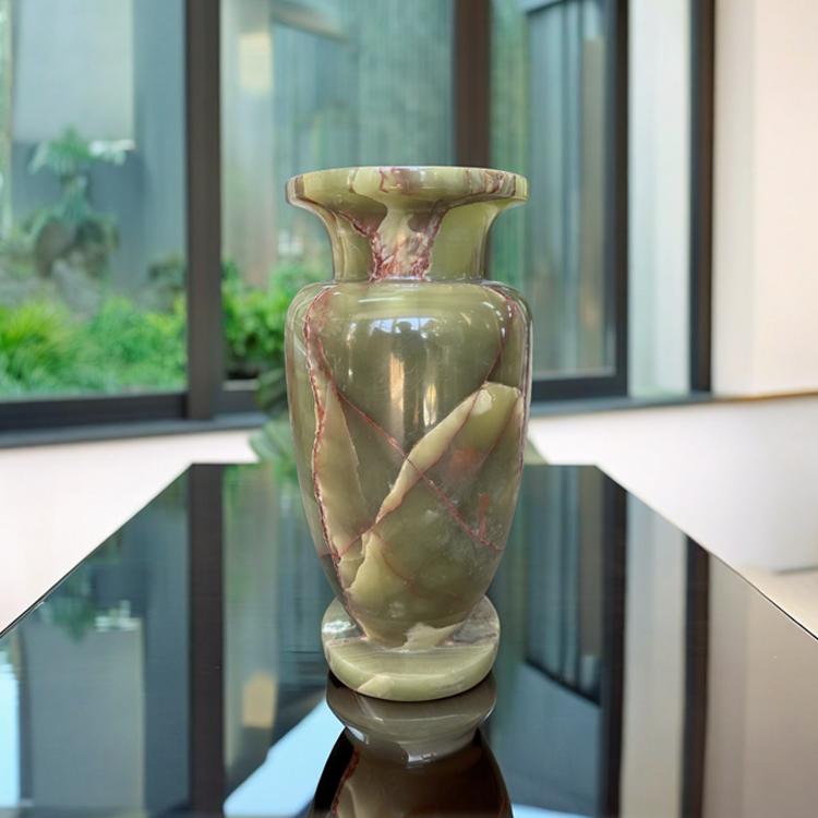 グリーン オニックス 花瓶 オニキス インテリア 大きい 飾り壺 天然石