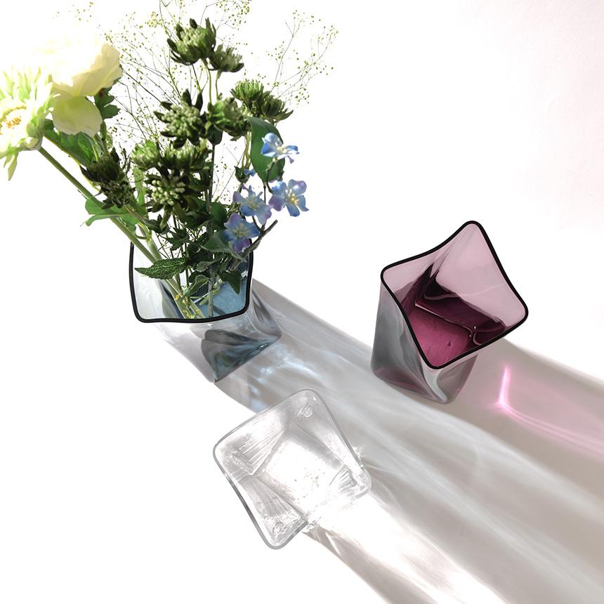 sghr（スガハラ） フラワーベース 花瓶 HELEN ヘレン 花器 四角 M 日本