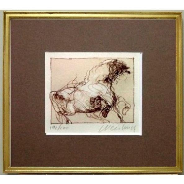 ワイズバッシュ オリジナルリトグラフ 躍動する馬 ムーブメントタッチ