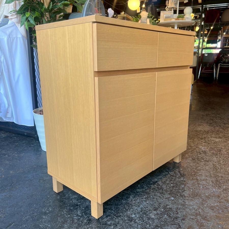 無印良品（MUJI） オーク材 キャビネット 食器棚 レンジボード 収納棚