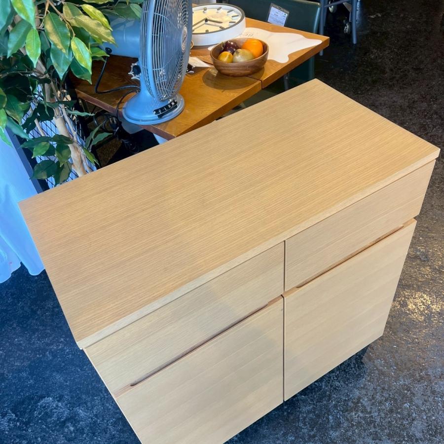 無印良品（MUJI） オーク材 キャビネット 食器棚 レンジボード 収納棚