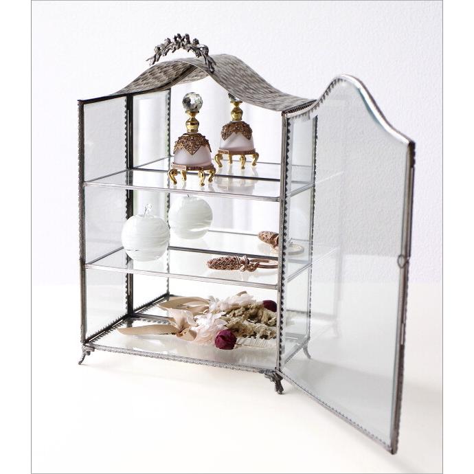 ガラスケース 真鍮 ショーケース 3段 アンティーク コレクションケース