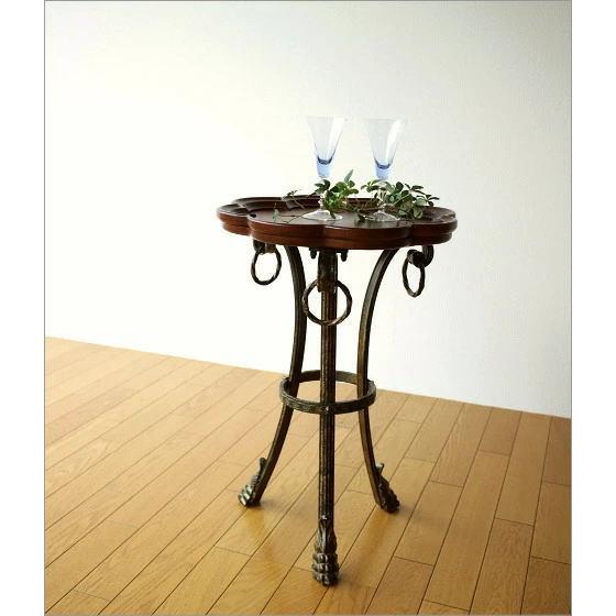 サイドテーブル 木製 おしゃれ アンティーク 花台 コーヒーテーブル