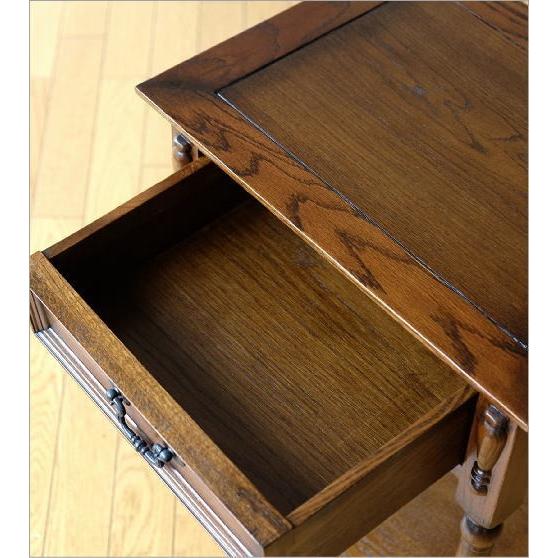 電話台 ファックス台 アンティーク おしゃれ スリム 木製 引き出し