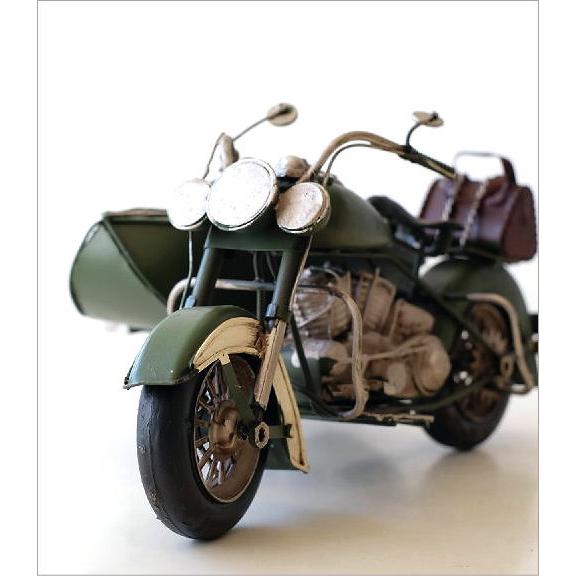 バイク 置物 おしゃれ アンティーク調 レトロ オブジェ ブリキの