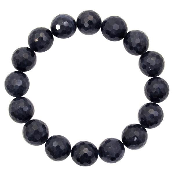 サファイア ブレスレット 11.5mm 17cm 大玉 カットサファイア 天然石