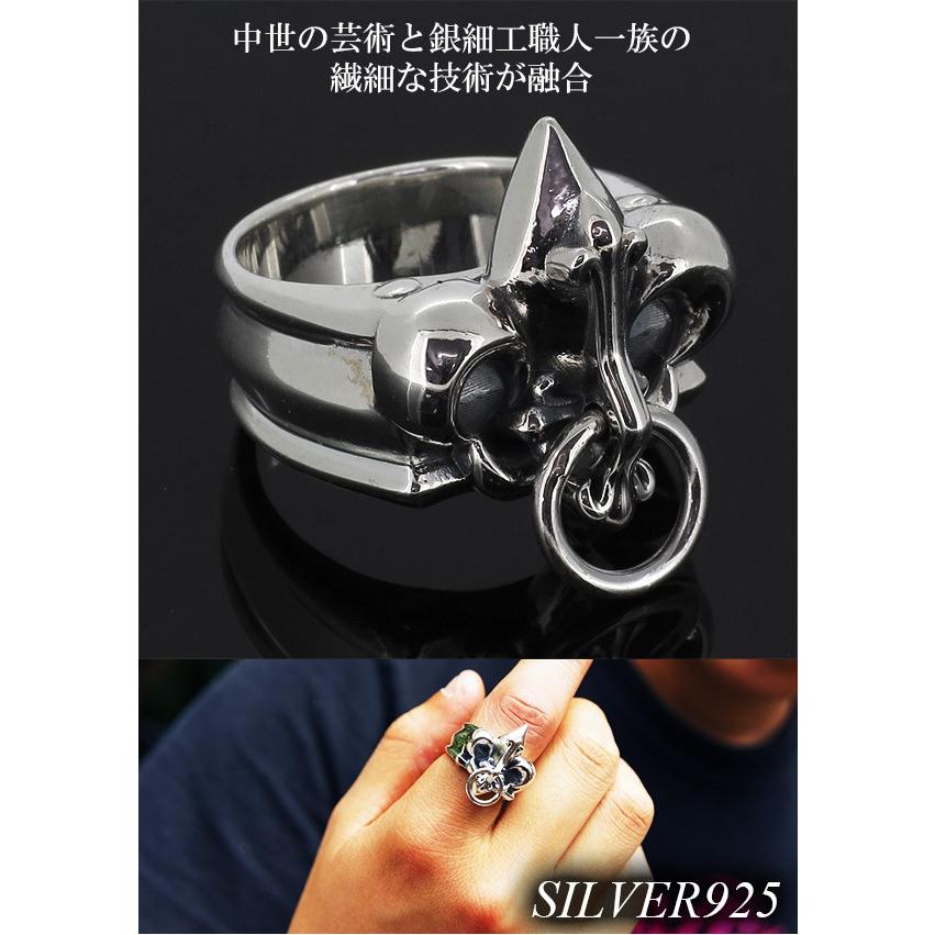 シルバーリング メンズ ユリ リリー ドアノッカー 16-21号 ブランド