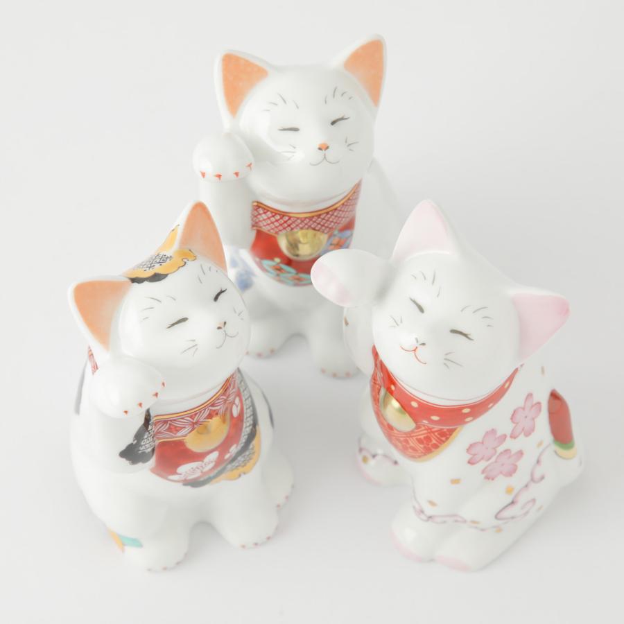 賞美堂 miw みゅう「子」菊S1441 撫子S1443 椿S1445 有田焼 招き猫