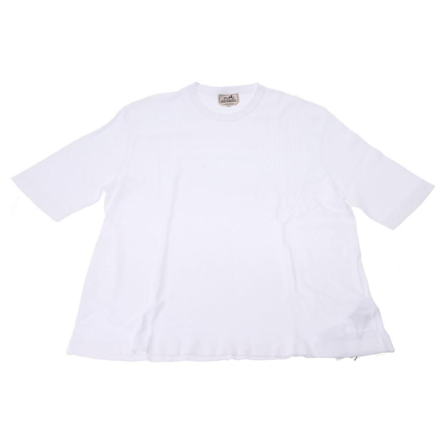HERMES（エルメス） GOOD VIBES ニット 白 メンズ コットン100％ 半袖