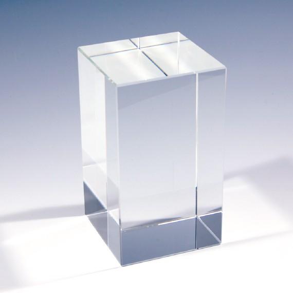 クリスタルガラス 140×80×80mm 特大 キューブ ブロック 透明