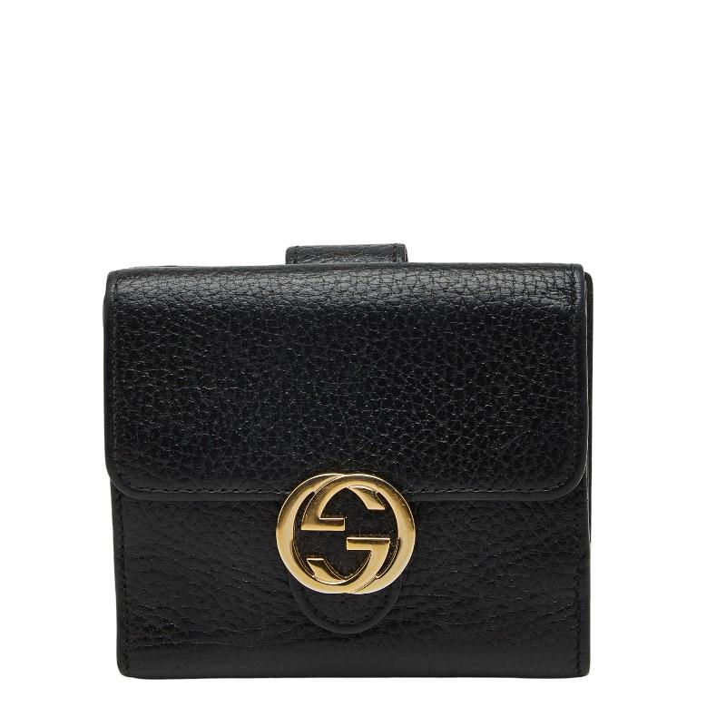 GUCCI（グッチ） インターロッキングG 二つ折り財布 615525 ブラック