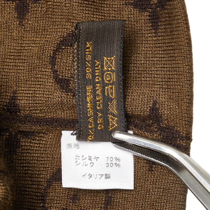 ルイ ヴィトン モノグラム ニット帽 ニットキャップ 帽子 ブラウン