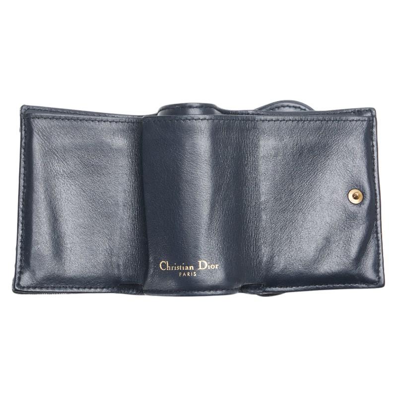 ディオール オブリーク サドル 三つ折り財布 ネイビー ベージュ