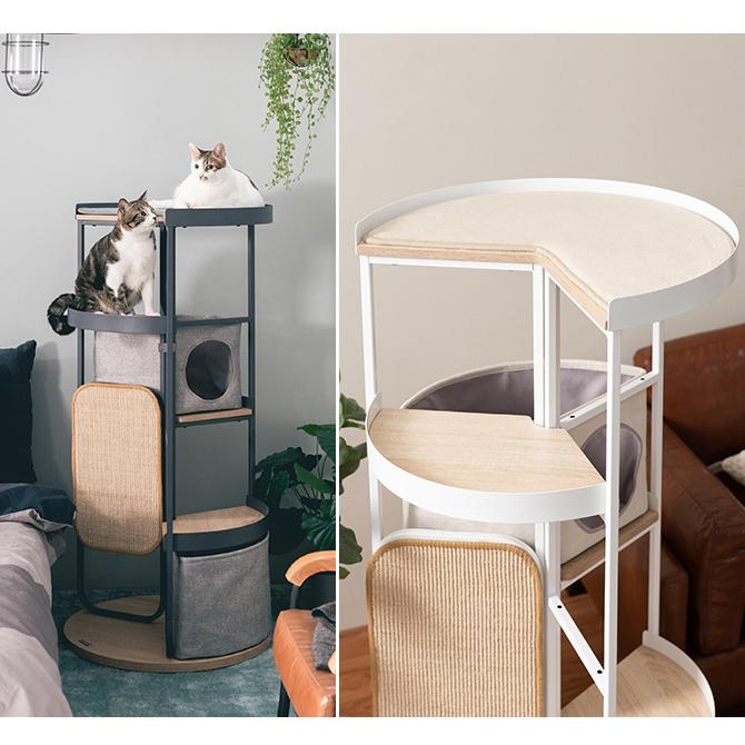 猫 キャットタワー 据え置き おしゃれ コンパクト MYZOO マイズー LOOP