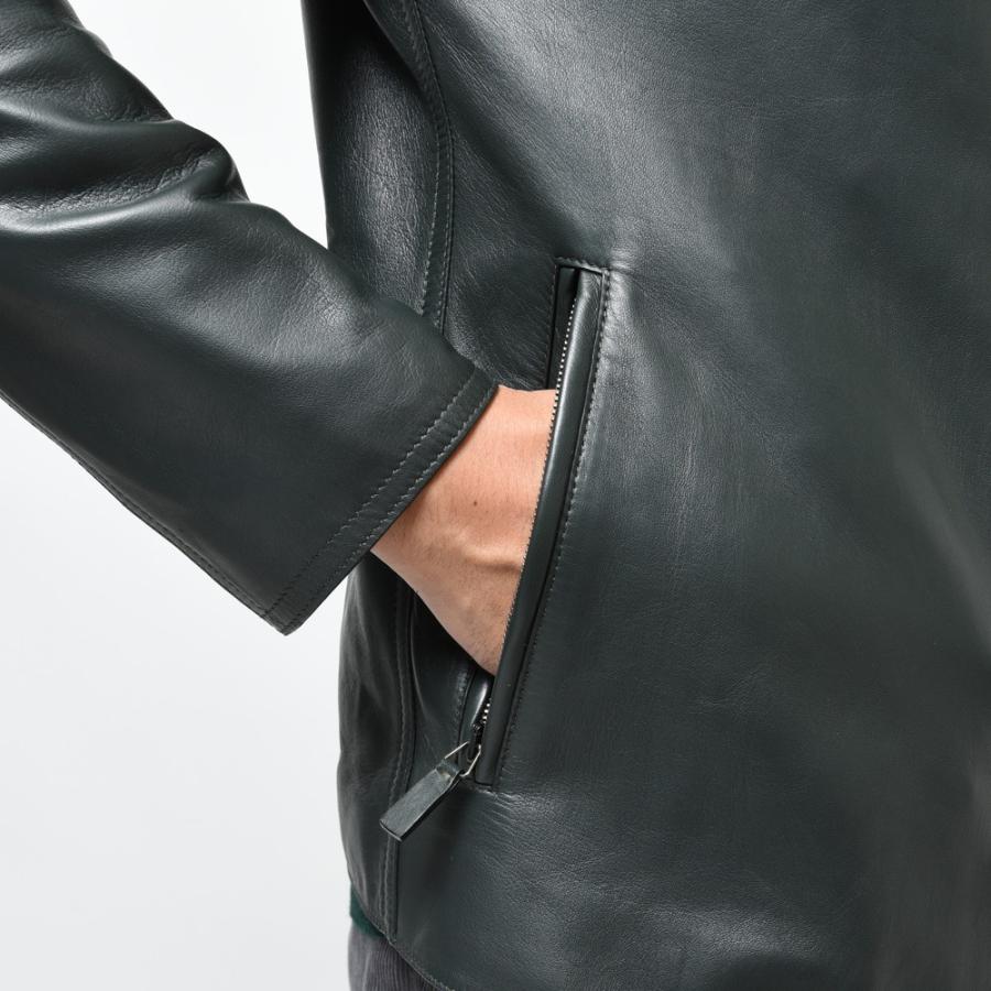 ALTACRUNA（アルタクルーナ）ラムレザースタンドカラーシングル