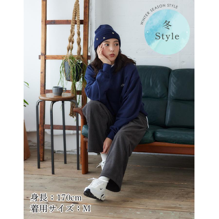 Tuche グンゼ 裏起毛パンツ レディース ワイドパンツ 秋 冬 リブ